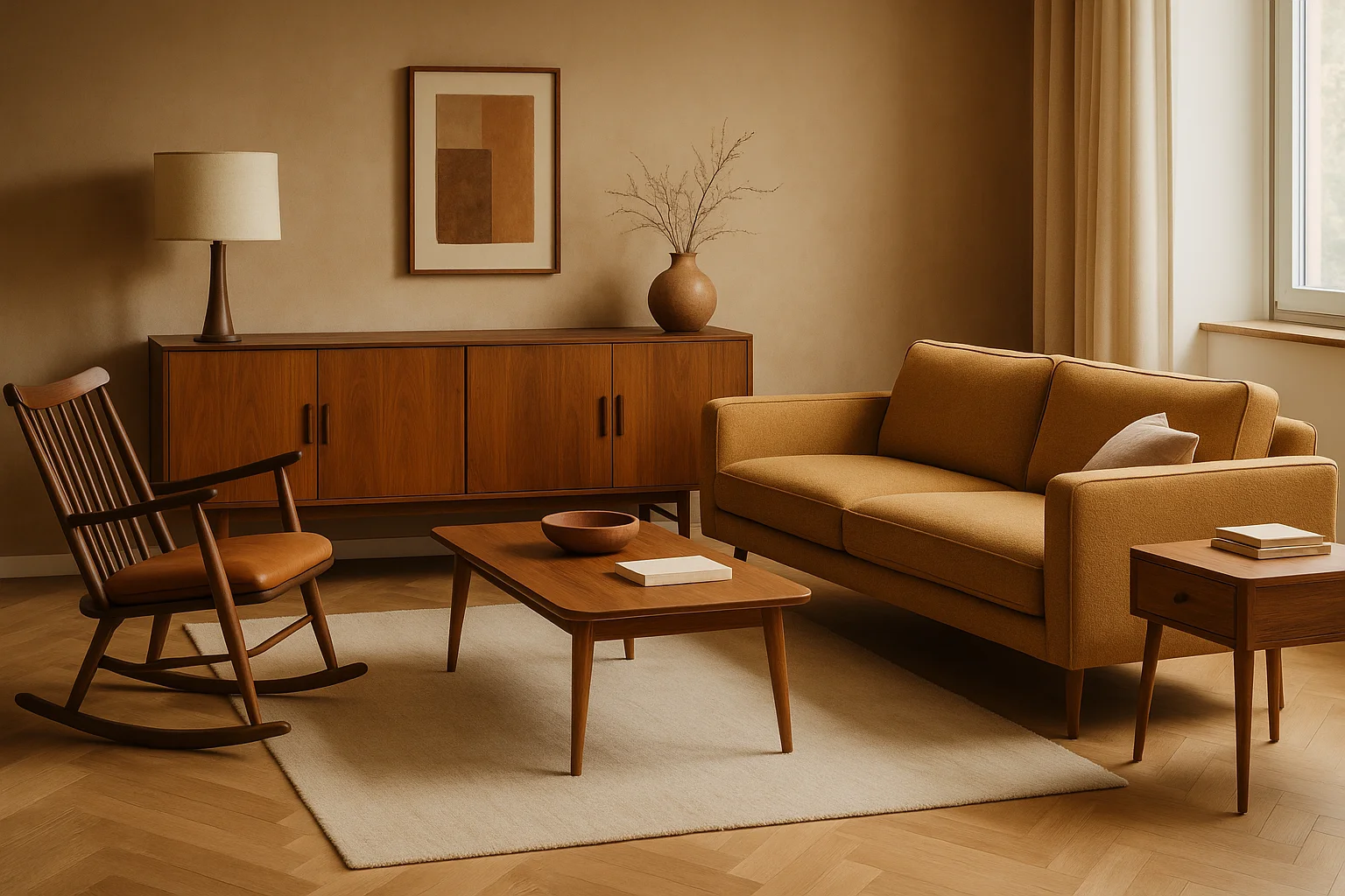 Modern furniture collection in a bright living space